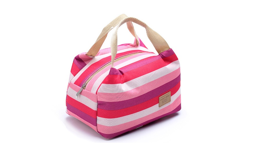 Image 7: Striped Thermal Lunch Bag 