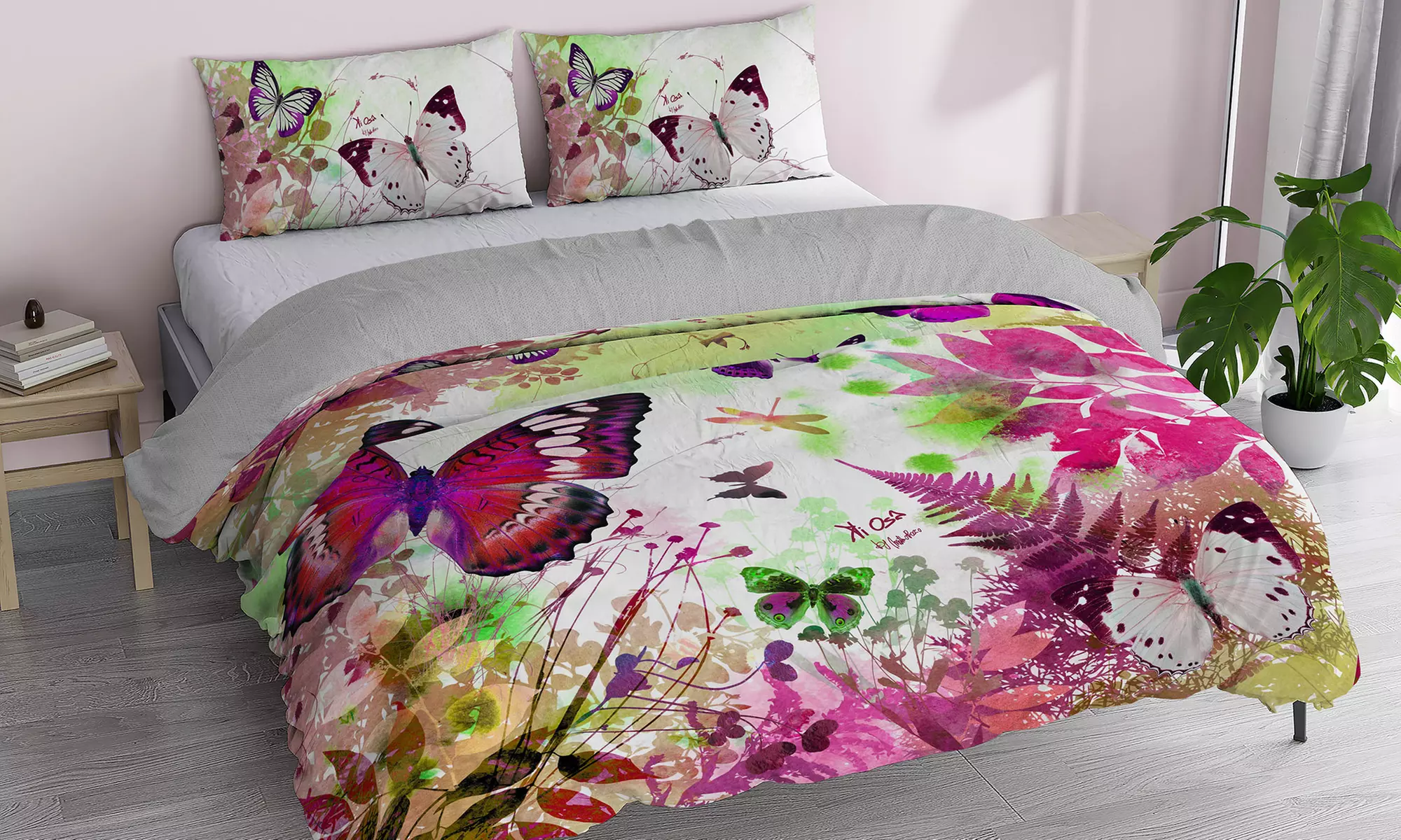 Parure copripiumino Kiosa in stampa digitale