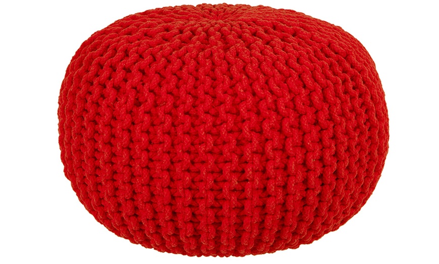 Image 9: Round Knitted Pouffes