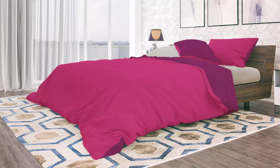 Copripiumino bicolor in morbida microfibra con finitura manopesca disponibile in vari colori e misure