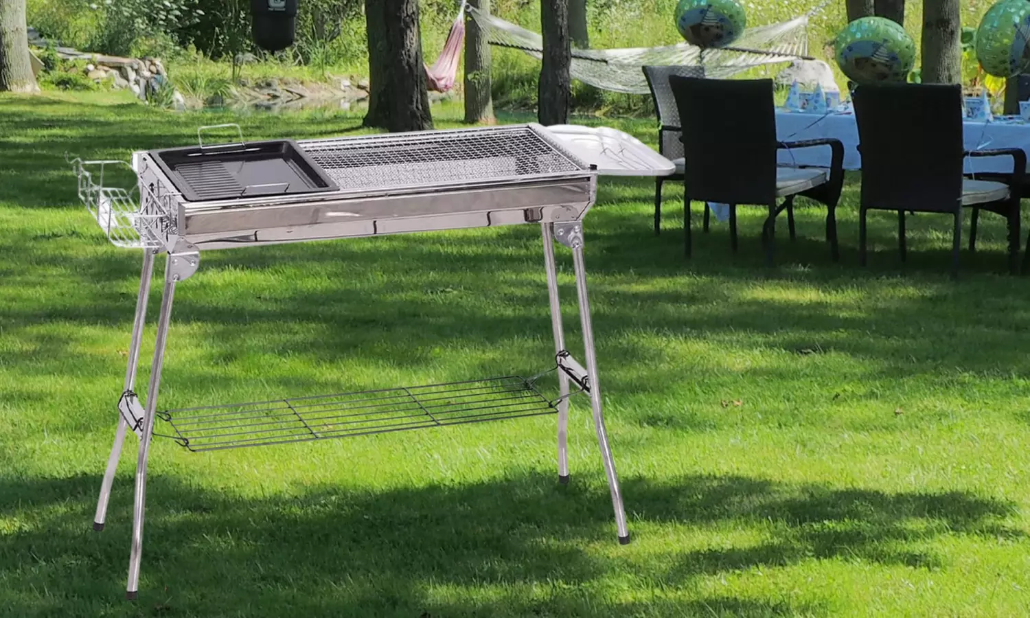 Roestvrij stalen barbecuegrill van het merk Herzberg