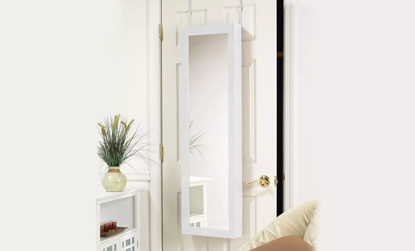 Valerie Over-the-Door Jewelry Armoire with Full-Length Mirror - Second Medium