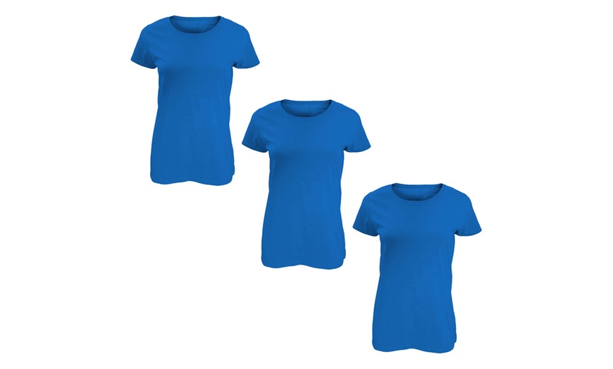 Image 9: Pack of Three Soft Cotton Basic T-Shirts