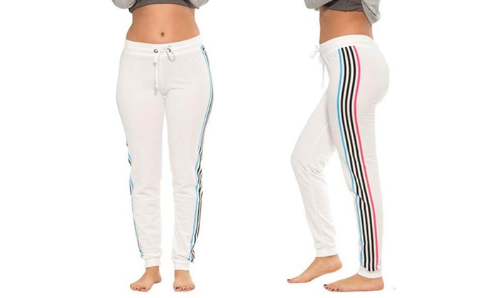 rainbow stripe joggers