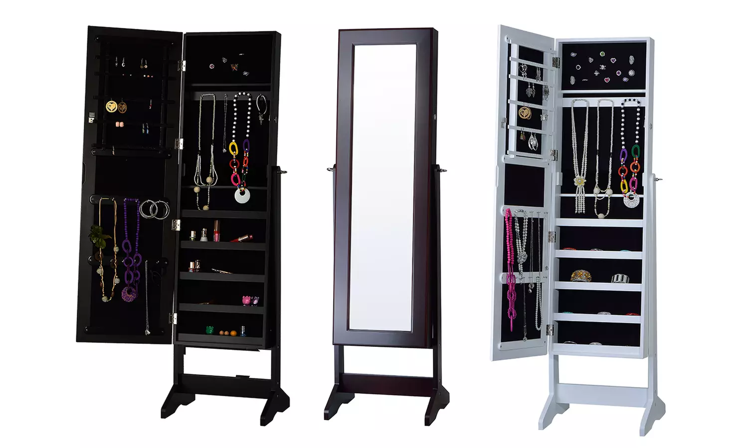 Free-Standing Jewelry Armoire with Mirror - Primary Image
