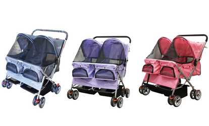 image for Double Side-by-Side Pet Stroller
