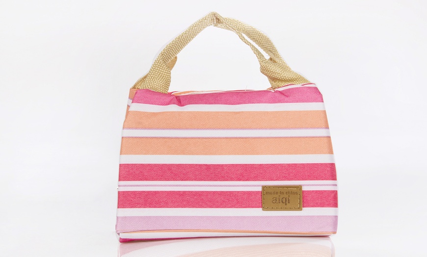 Image 4: Striped Thermal Lunch Bag 