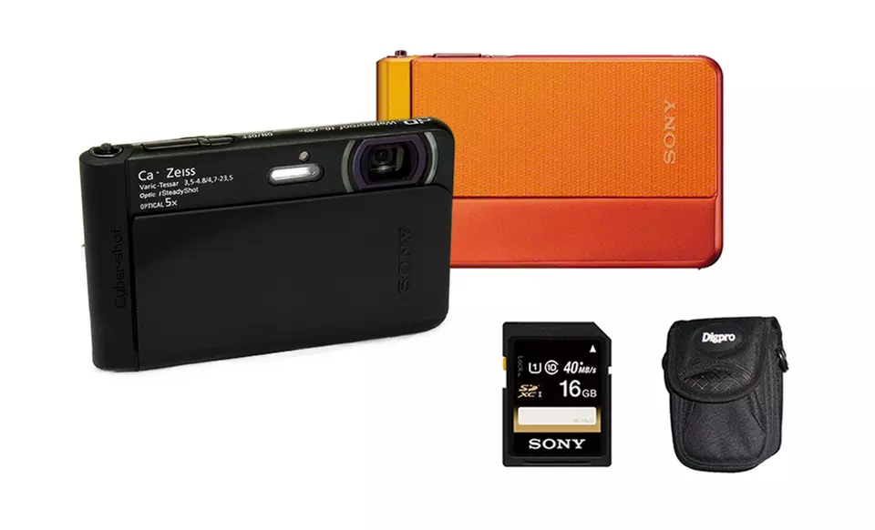 Sony Cyber-Shot 18MP Waterproof Digital Camera with Optional Case and 16GB Storage Card from $209.99–$224.99 - Primary Image
