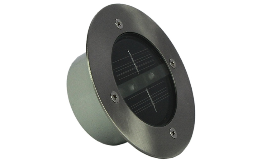 Image 3: 2 Round Solar Deck Lights