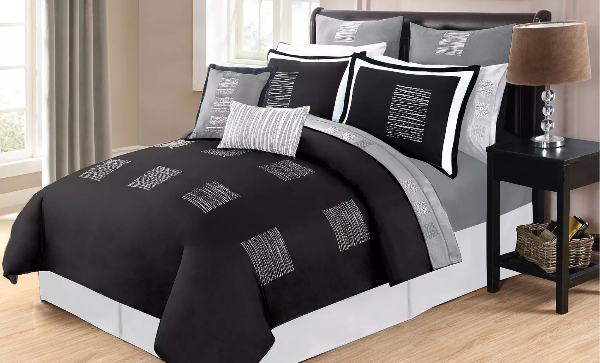 8-Piece Bali Resort Embroidered Comforter Set - Primary Image