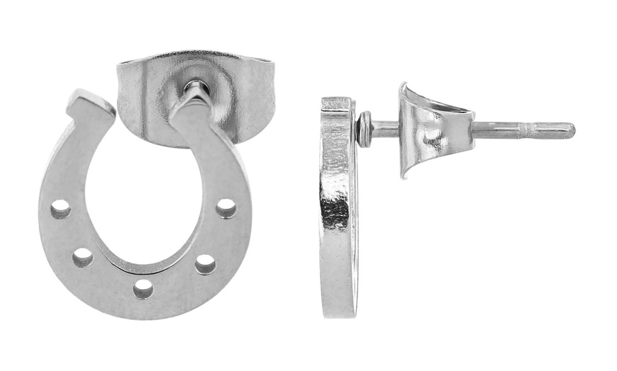 Image 29: Akzent Edelstahl-Ohrstecker für Damen