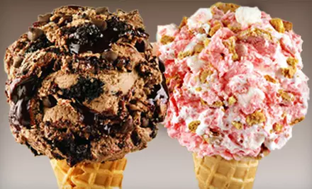 Three Medium Ice Cream Cones or $12 for $20 Worth of Ice Cream, Sundaes, Shakes, and Cakes at Marble Slab Creamery - Primary Image