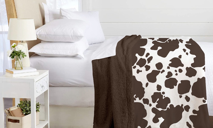 Image 2: Couverture plaid double face sherpa et microfibre
