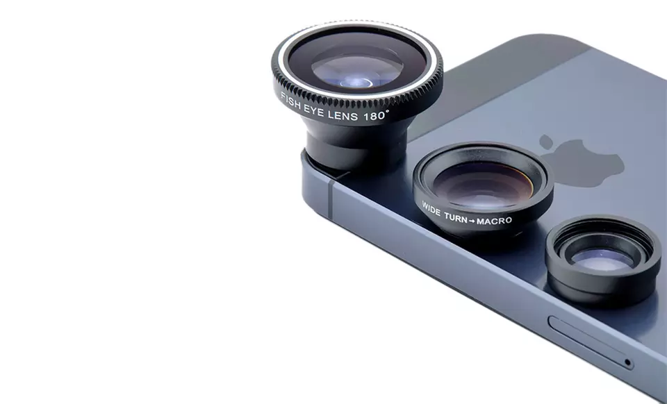 Acesori Four-Piece Smartphone Camera Kit with Three Lenses and Microfiber Cloth - Primary Image