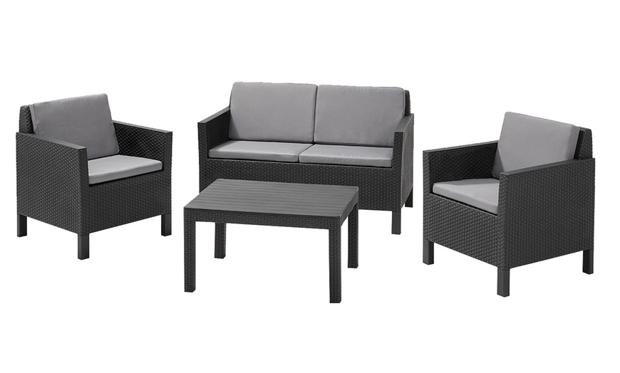 Image 4: Keter Chicago 4 Seater Garden Patio Lounger Set