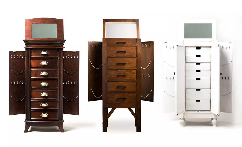 Hives and Honey Standing Jewelry Armoires. Multiple Designs Available from $149.99–$209.99. - Primary Image