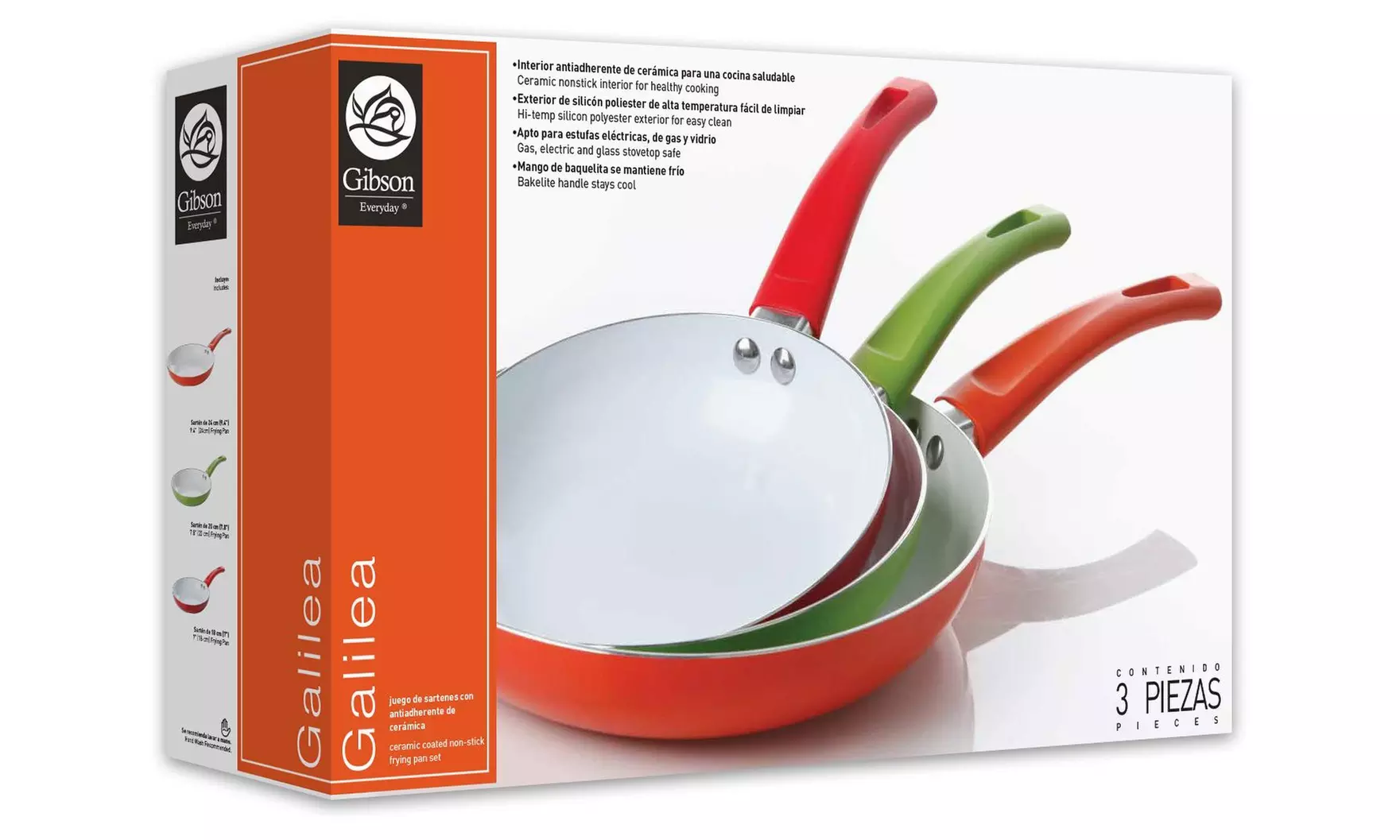 Ceramic-Coated Nonstick Frying Pans (3-Pack) - Second Medium