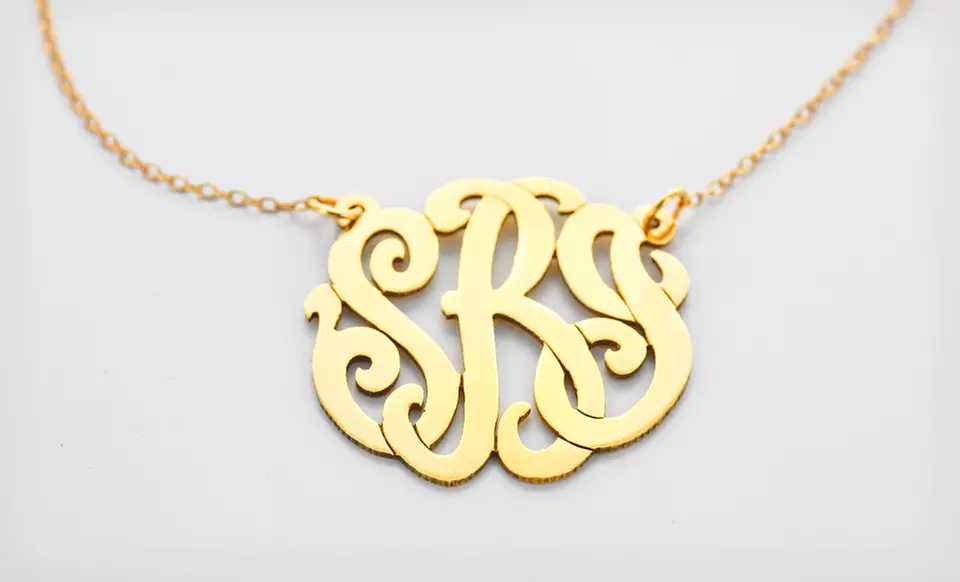 Handmade Gold-Plated or Sterling Silver Monogram Necklaces from MonogramOnline.com (Up to 62% Off). Free Shipping. - Second Medium