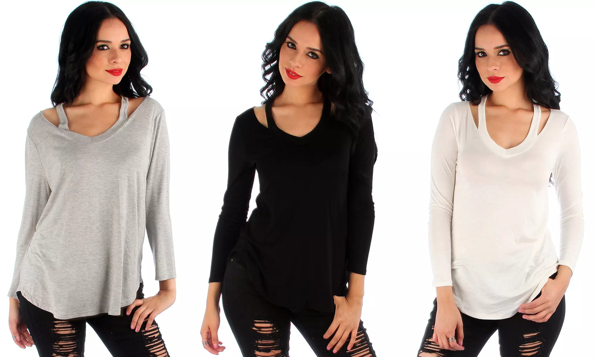 Lyssea | Long-Sleeve Hollow-Out Top