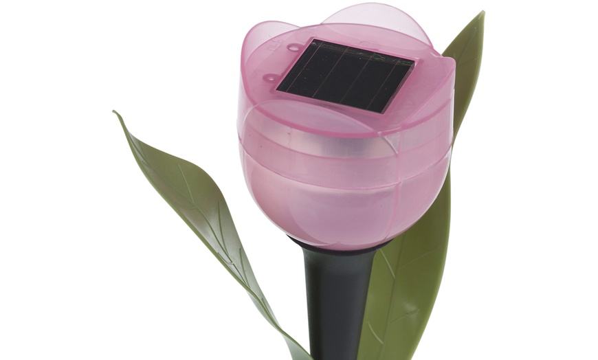 Image 3: Set of 6 or 12 Tulip-Shaped Garden Solar Lights