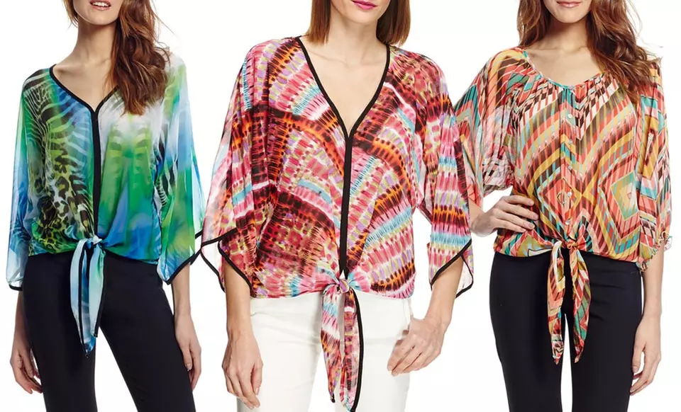 Chenault Printed Chiffon Blouse. Multiple Styles and Colors Available. Free Returns. | Brought to You by ideeli - Primary Image