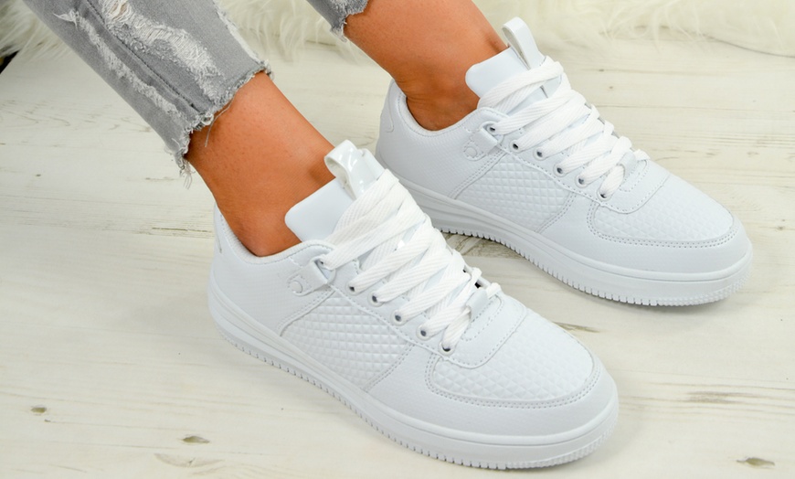 Image 26: Women's Lace-Up Sneakers