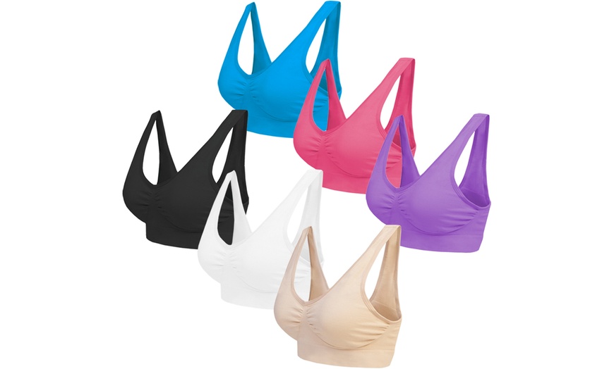 Image 4: 3-, 6- or 9-Pack Blu Apparel Seamless Comfort Bras