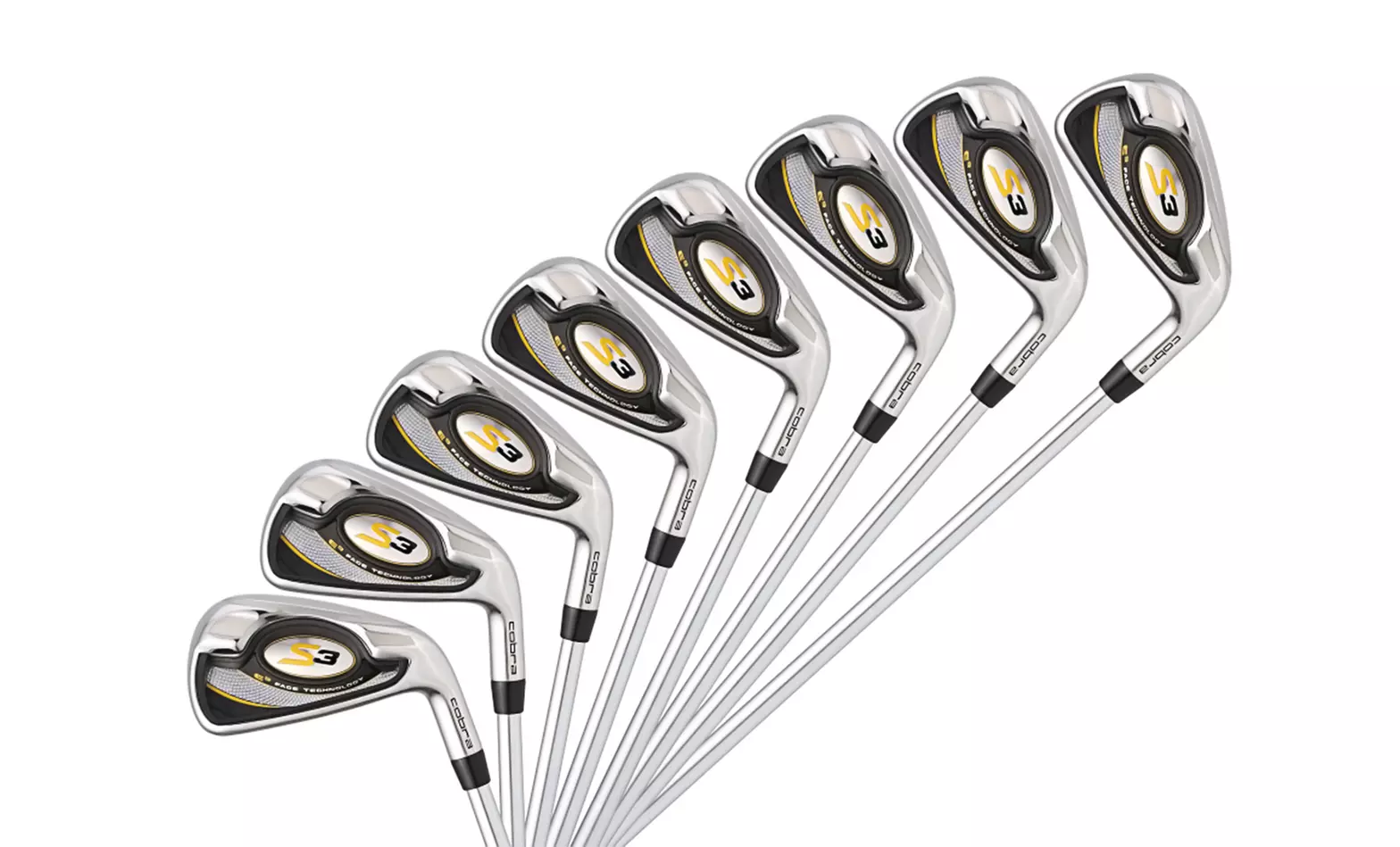 Cobra S3 Limited Edition Chrome Iron Set with Steel Shaft Stiff Flex or Regular Flex  - Primary Image