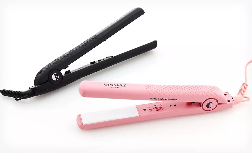 Ginalli Milano Diva Ceramic Hair Straightener in Black or Pink - Primary Image