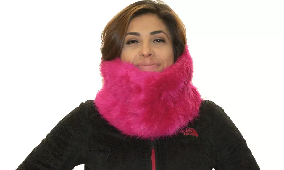 Women's Faux Fur Infinity Scarf Wrap  - Second Medium