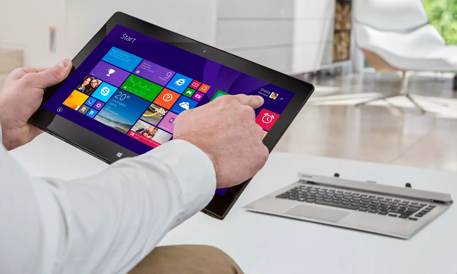 Toshiba 13.3" Touchscreen Hybrid Laptop with Intel Pentium N3530 CPU, 4GB RAM, and 500GB HDD (Manufacturer Refurbished) - Primary Image