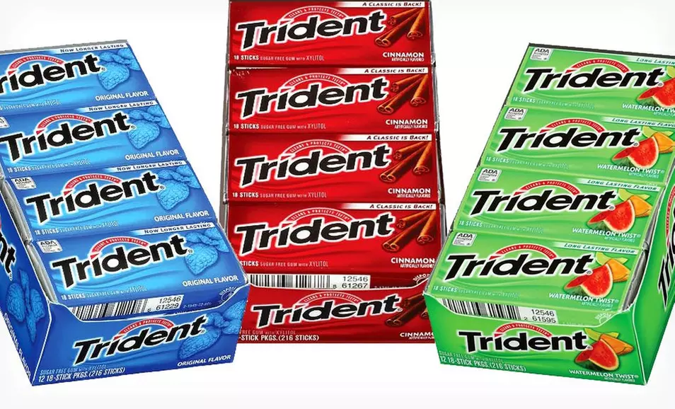 $9.99 for 12 Packs of Trident Gum in Cinnamon, Original, Spearmint, or Watermelon Twist Flavor ($13.80 List Price) - Primary Image