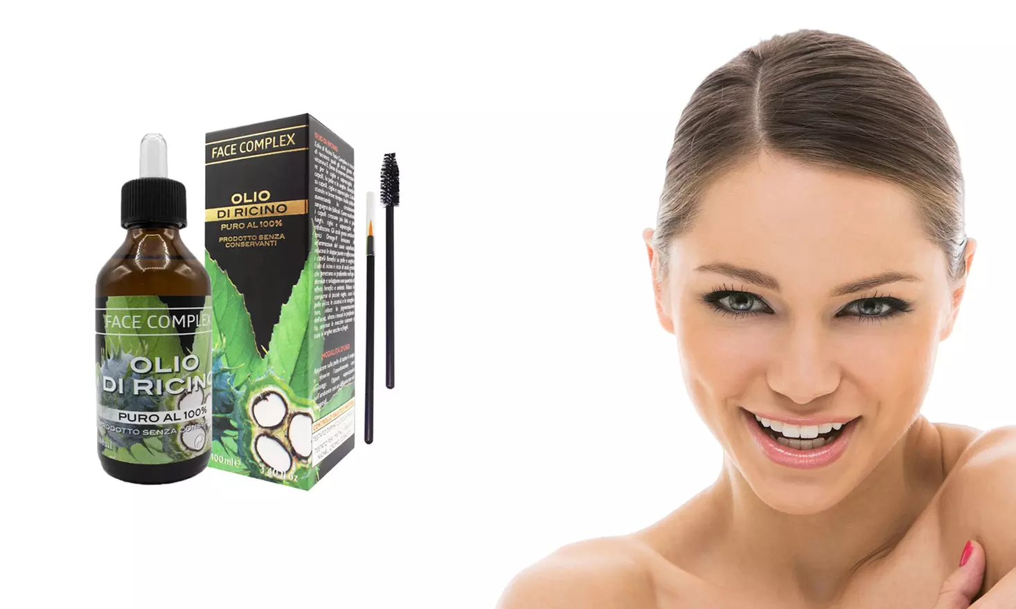Huile de ricin avec 2 applicateurs