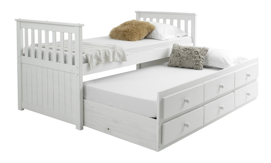 Image 3: Captain White Wooden Guest Bed 