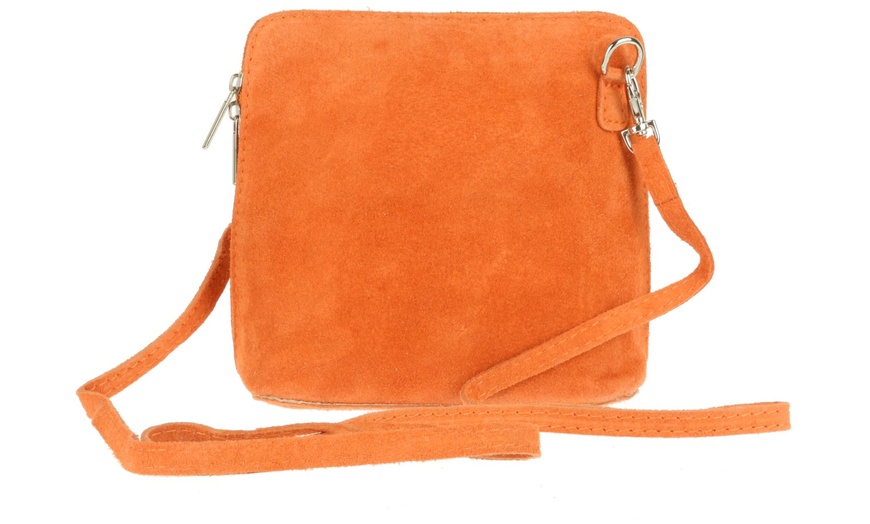 Image 34: Suede Leather Cross-Body Bag