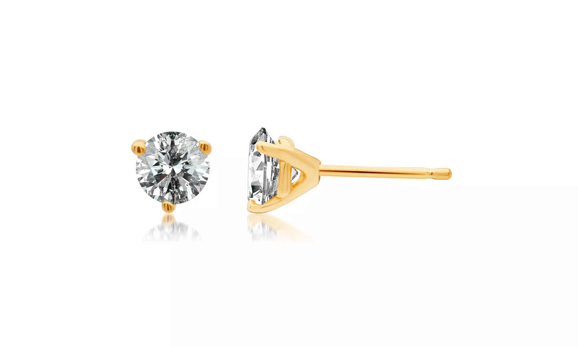 1/4-1/2 CTTW Martini-Set Certified Diamond Stud Earrings in 14K Gold - Second Medium
