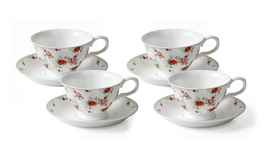 Image 1: Fine Bone China Cups and Saucers