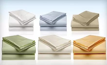 Hotel Style 400 Thread-Count Cotton-Rich Sateen Solid Sheet Set (Half Off). 18 Options Available. - Primary Image