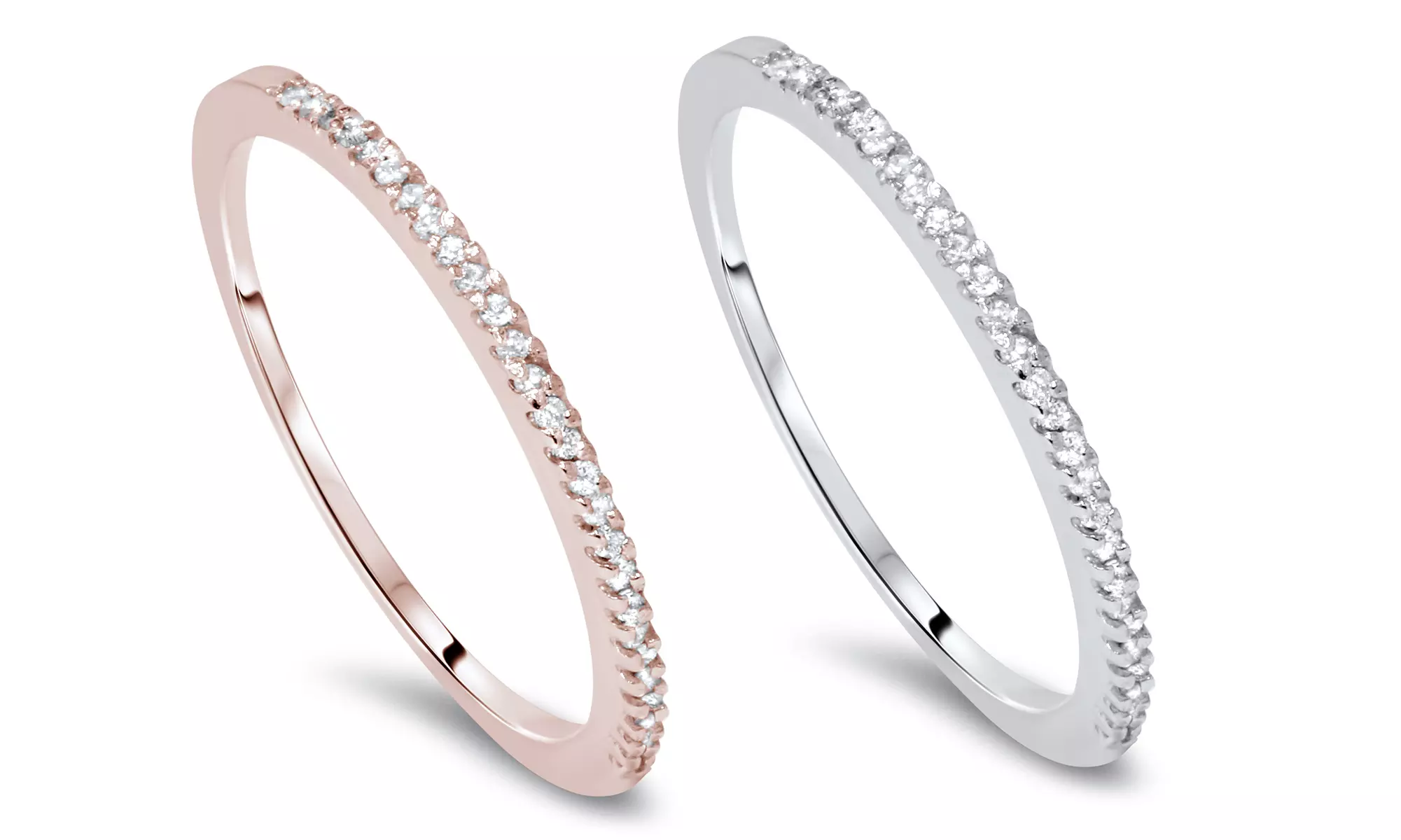 0.15 CTTW Diamond Ring in 10K White or Rose Gold by Bliss Diamond - Primary Image