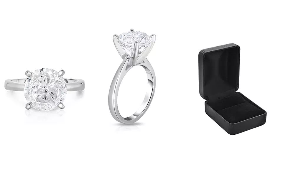 5.00 CTW Certified Diamond Solitaire Ring in 18K White Gold - Primary Image