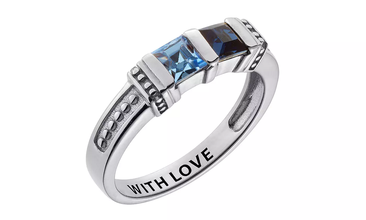 Personalized Sterling-Silver Mother's Birthstone Ring from Limogés Jewelry (64% Off) - Primary Image
