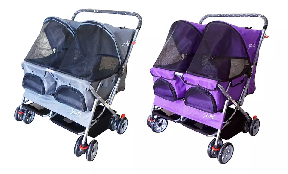 Double Side-By-Side Pet Stroller - Primary Image
