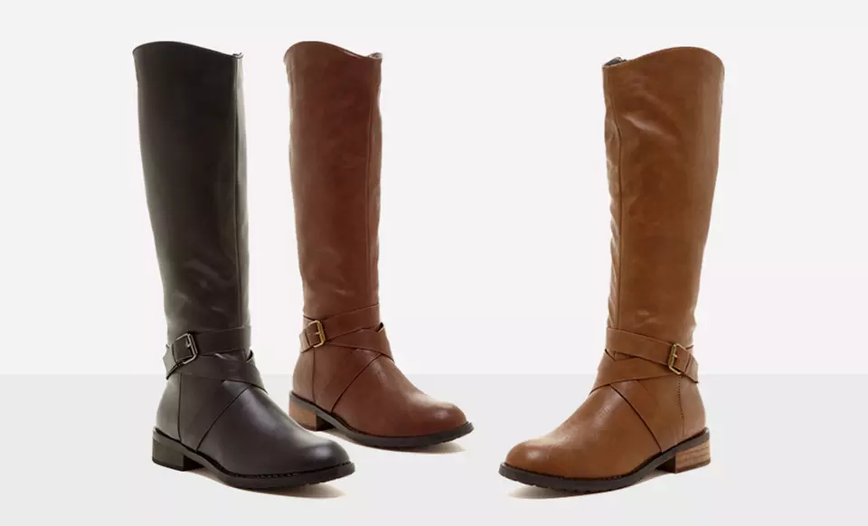 Bucco Venita Women's Riding Boots in Black, Brown, or Cognac. Free Shipping and Returns. - Primary Image