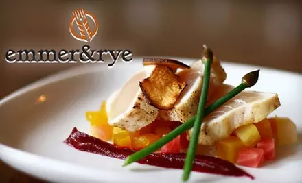 $25 for $50 Worth of Seasonally Inspired Cuisine and Drinks at emmer&rye - Primary Image