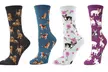 Round The Clock Women's Super Soft Novelty Crew Socks (4 Pairs) - Second Medium