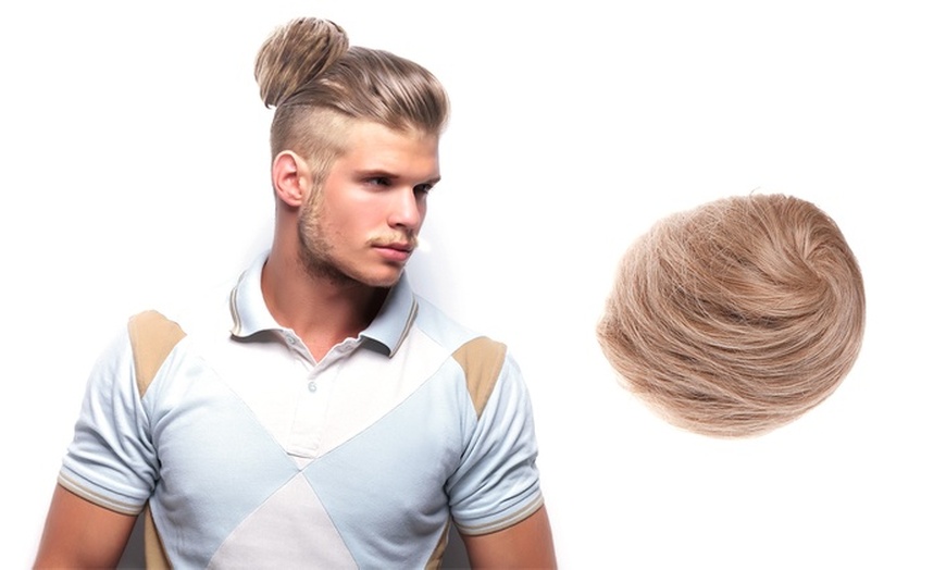 Image 3: Clip-In 'Man Bun'