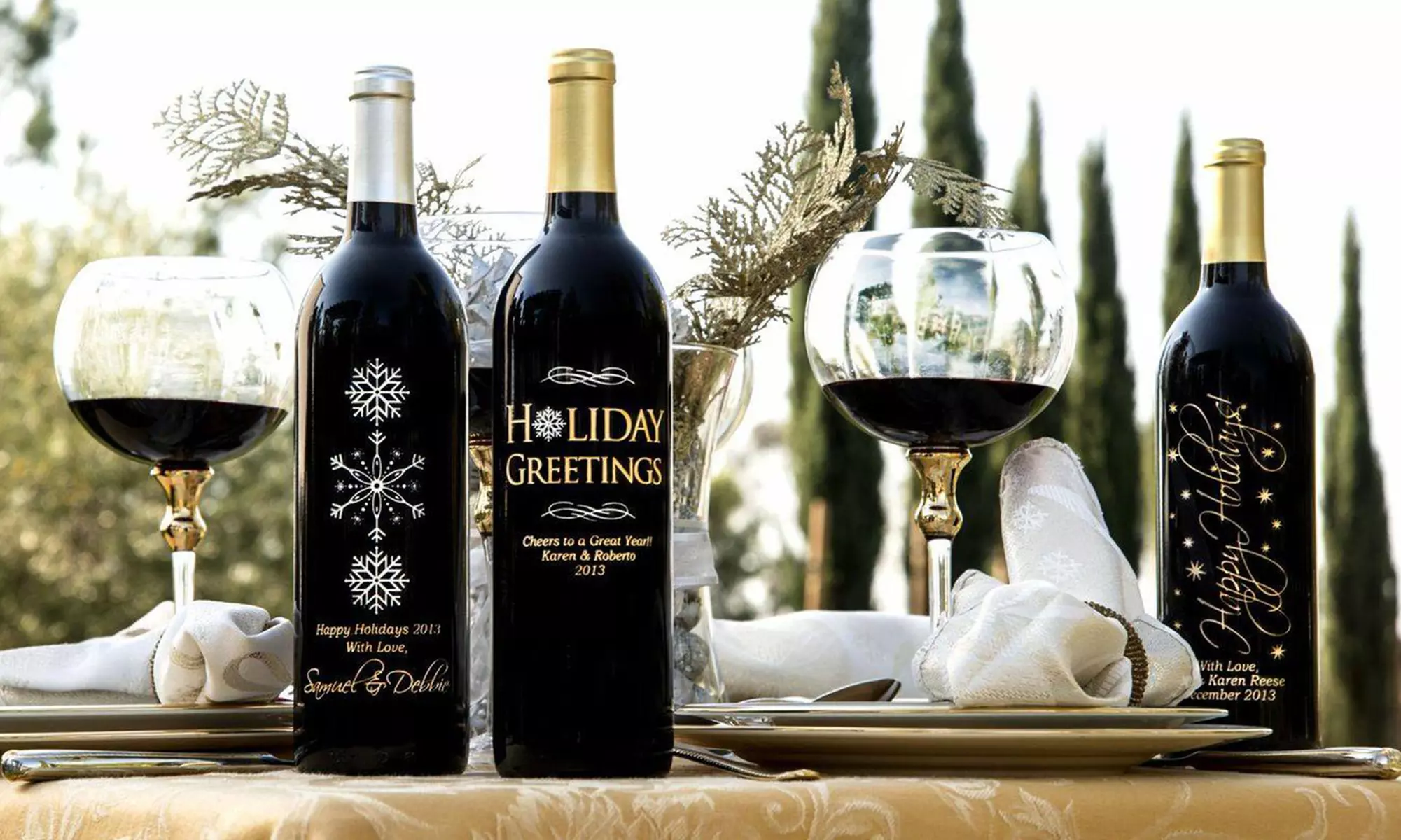 One or Two Custom Hand﻿-Etched Bottles of Wine from Miramonte Winery (Up to 52% Off)  - Primary Image