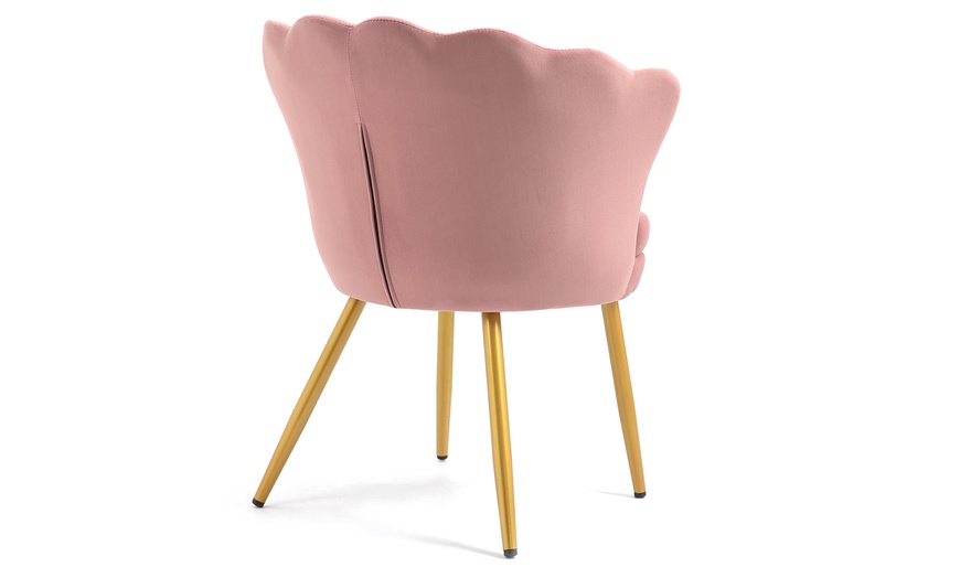 Image 3: Fluwelen schelp fauteuil