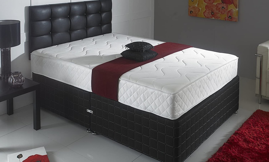 Image 2: Memory Spring Mattress with Spiral Pattern Stitching