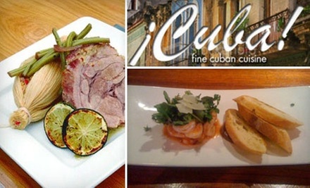 $10 for $25 Worth of Authentic Cuban Fare and Drinks at ¡Cuba! Restaurant in Chestnut Hill - Primary Image